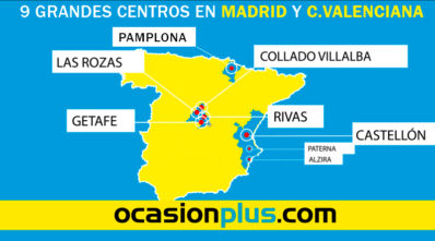 Puedes encontrarnos en 9 grandes centros en Madrid, Valencia y Navarra.