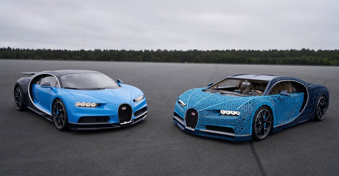 Bugatti Chiron fabricado con piezas de Lego