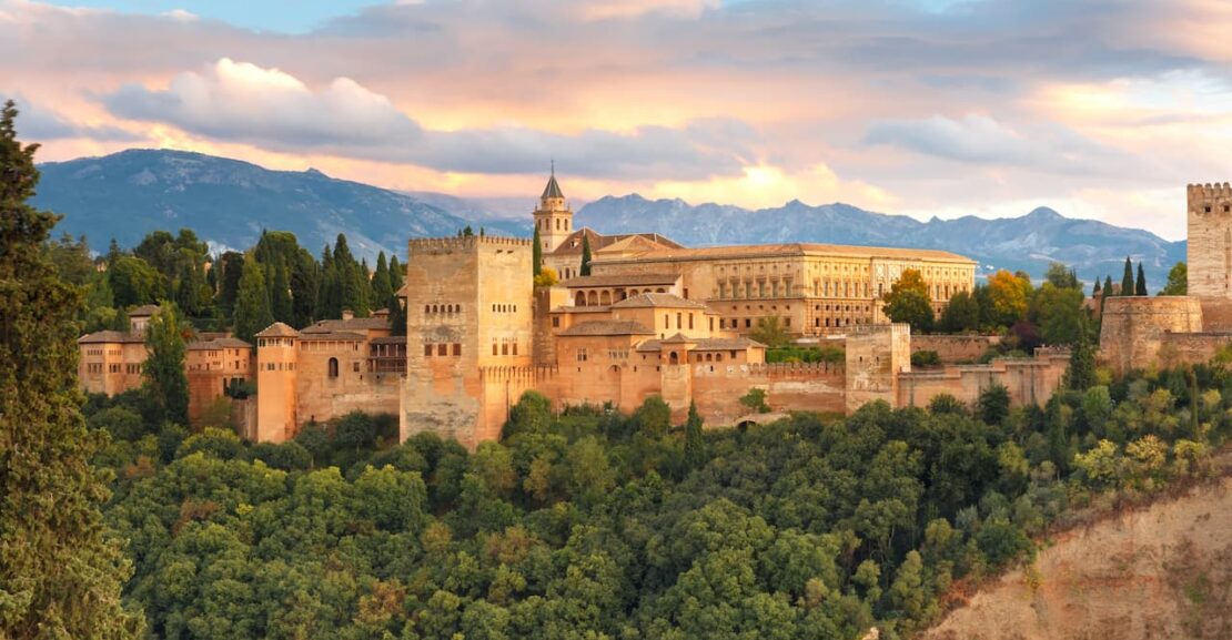 Atardecer en la Alhambra en Granada