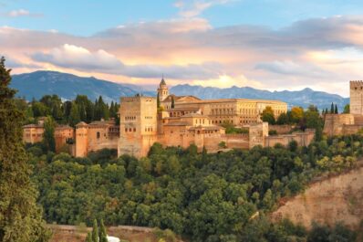 Atardecer en la Alhambra en Granada