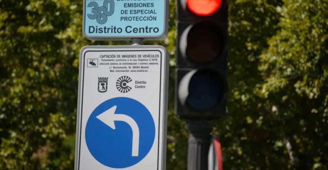 Señal de la ZBE Madrid del Distrito Centro